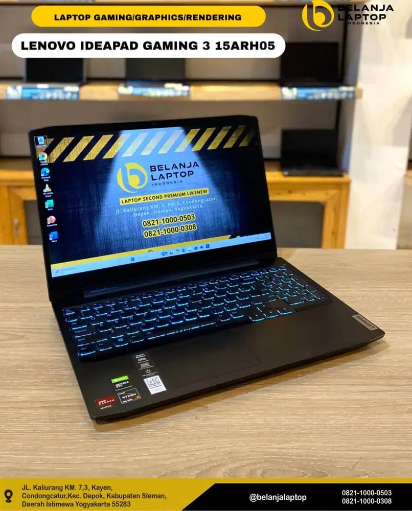 LENOVO IdeaPad Gaming 3 15ARH05 -HKID/Ryzen 7 4800H/16GB/513GB/GTX 165