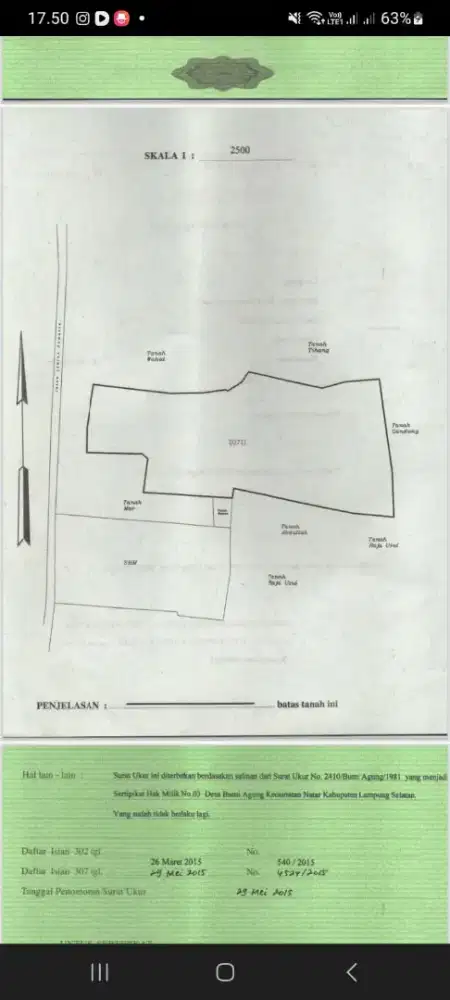 Tanah pingir jalan lintas sumtra