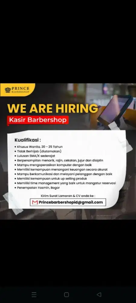 Lowongan kerja kasir