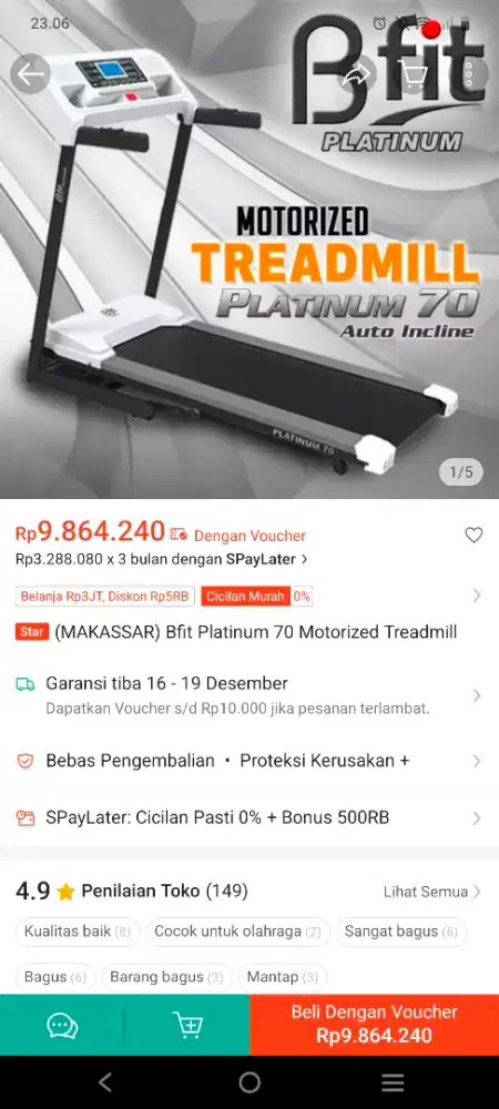 Treadmill BFIT PLATINUM 70