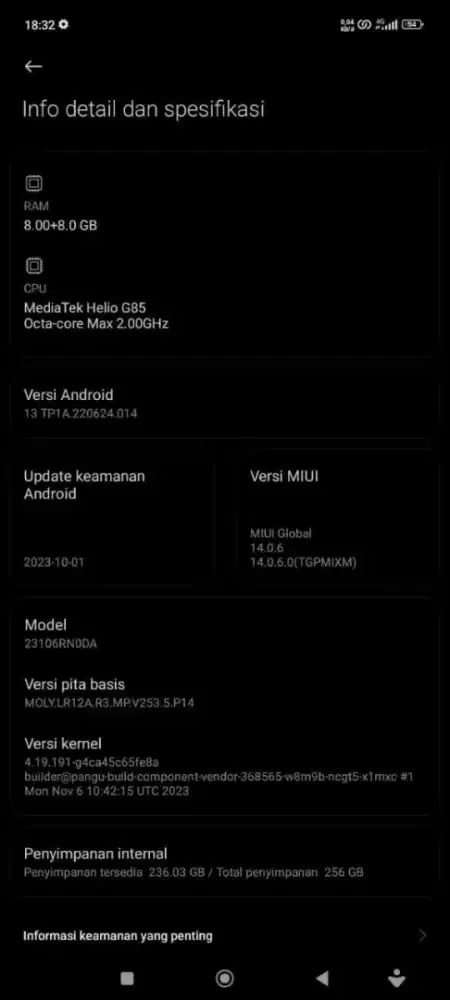Redmi 13c ram 8+8/256gb