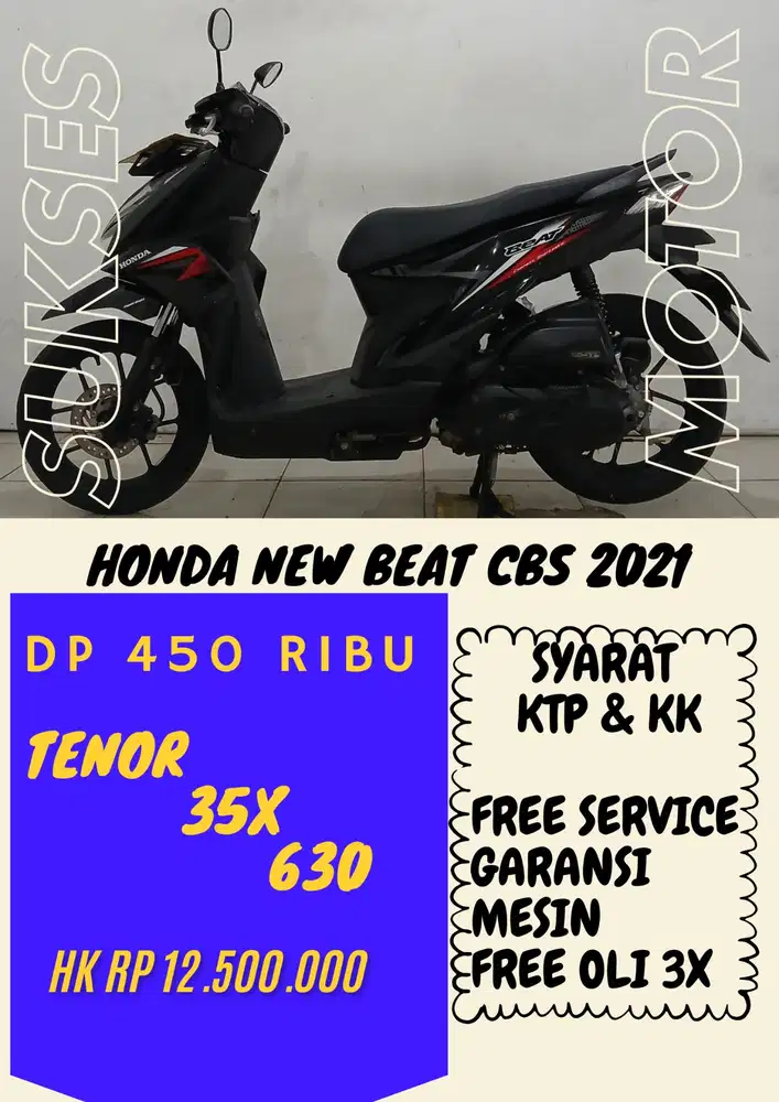 DP TERMURAH HONDA NEW BEAT CBS 2021 DP 450 RIBU BISA CASH/KREDIT