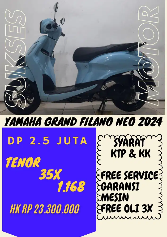 SERIES TERBARU YAMAHA FILANO NEO 2024 DP 2.5 JUTA BISA CASH/KREDIT