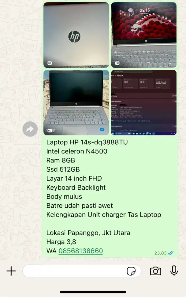 Djual Laptop Hp 512GB
