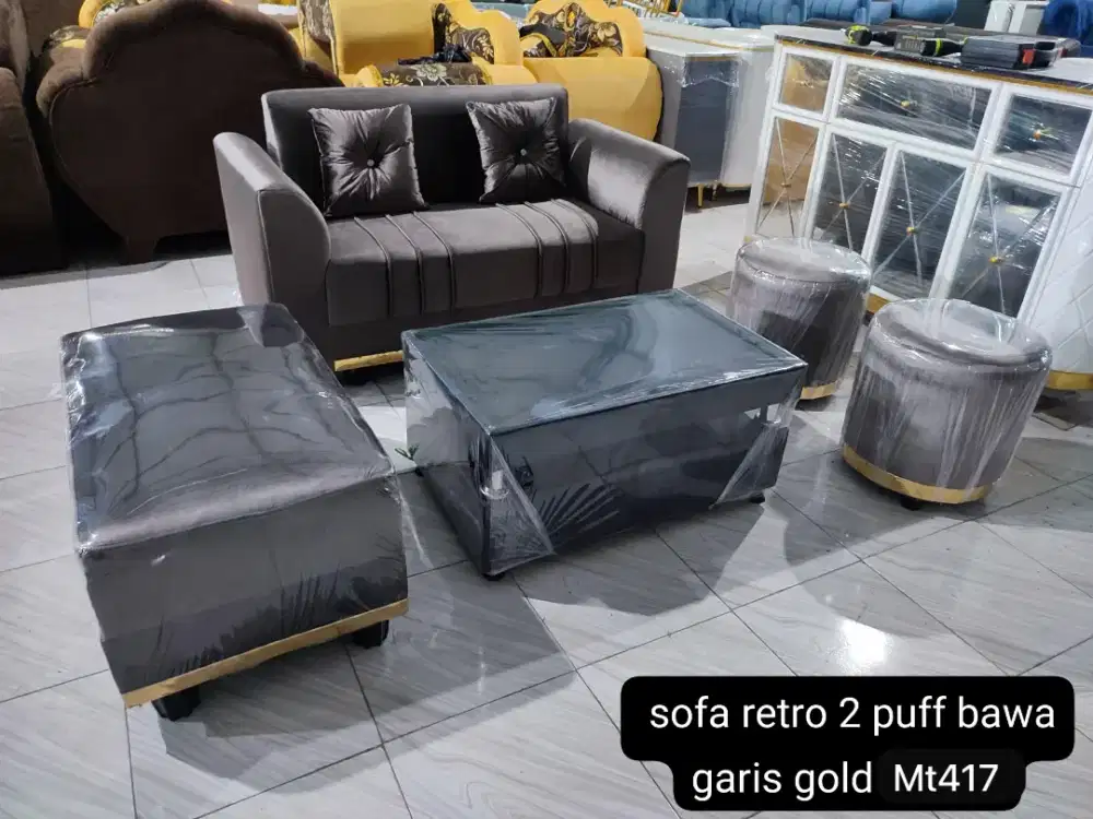 Sofa Retro 2puff + Meja