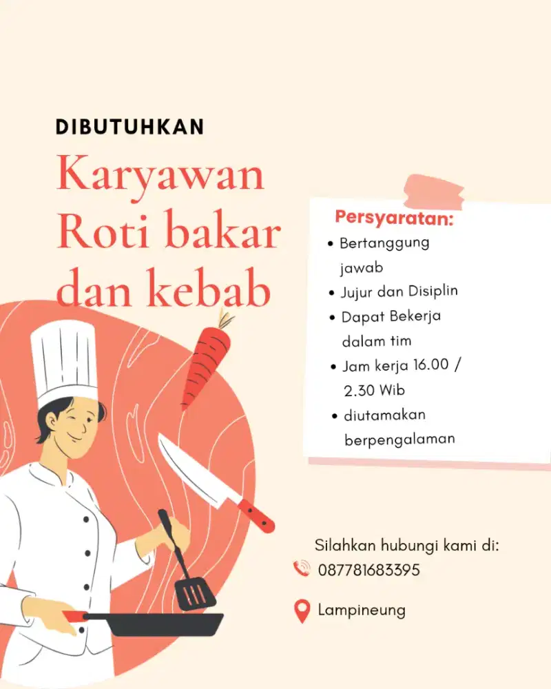 Lowongan kerja kebab & roti bakar