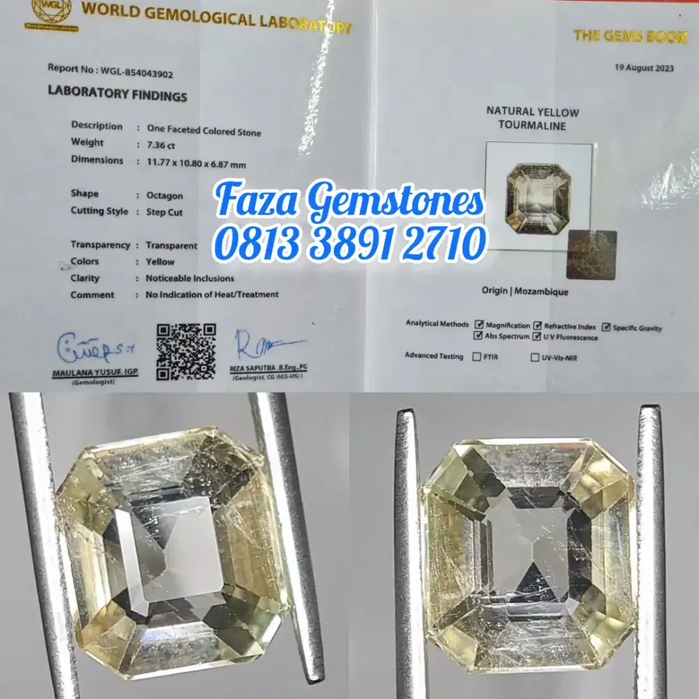 Natural Yellow Tourmaline, Super Glass, Harga Terjangkau