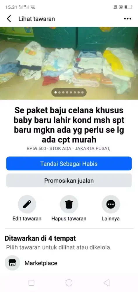 Se paket kelengkapan baju & celana baby yg baru lahir kond msh spt br