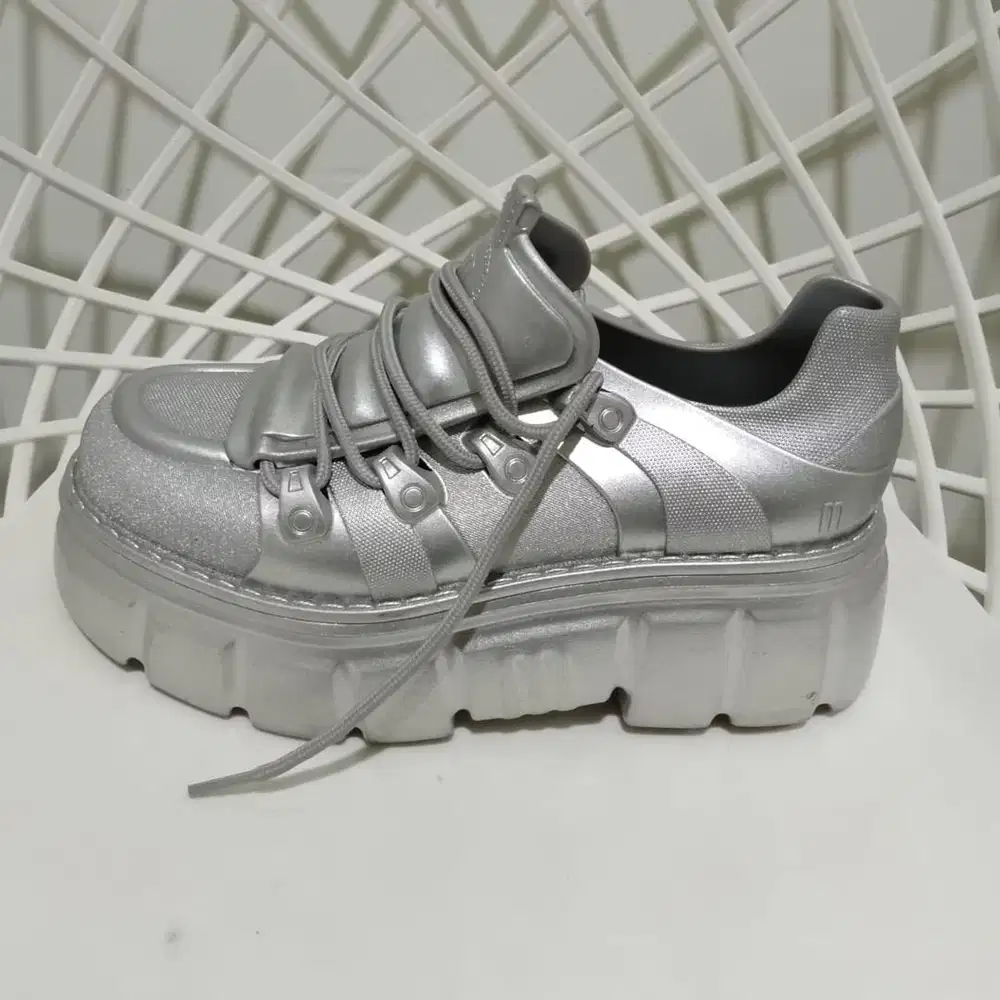 SEPATU MELISSA REBEL AD SILVER ORIGINAL PLATFORM SNEAKER BOOTS Y2K