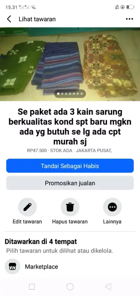 Se paket ada 3 kain kebaya berkualitas kond msh spt baru hrg murah sj