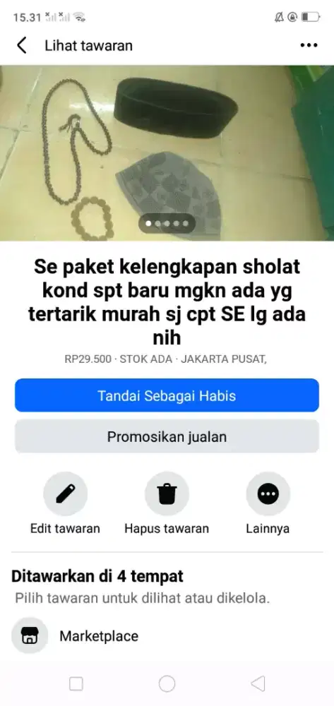 Se paket kelengkapan ibadah sholat kond spt baru mgkn ada yg perlu nih