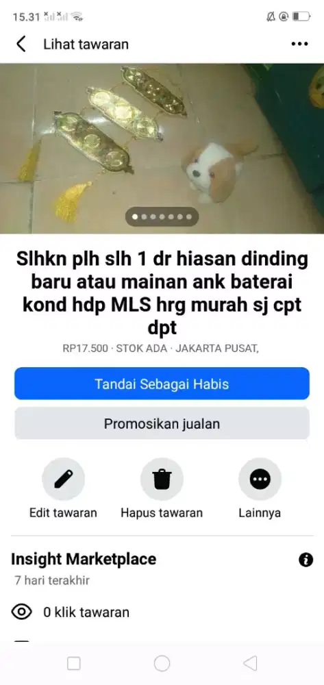 Slhkn plh slh 1 dr mainan ank2 pakai baterai atau sblh nya kond hdp
