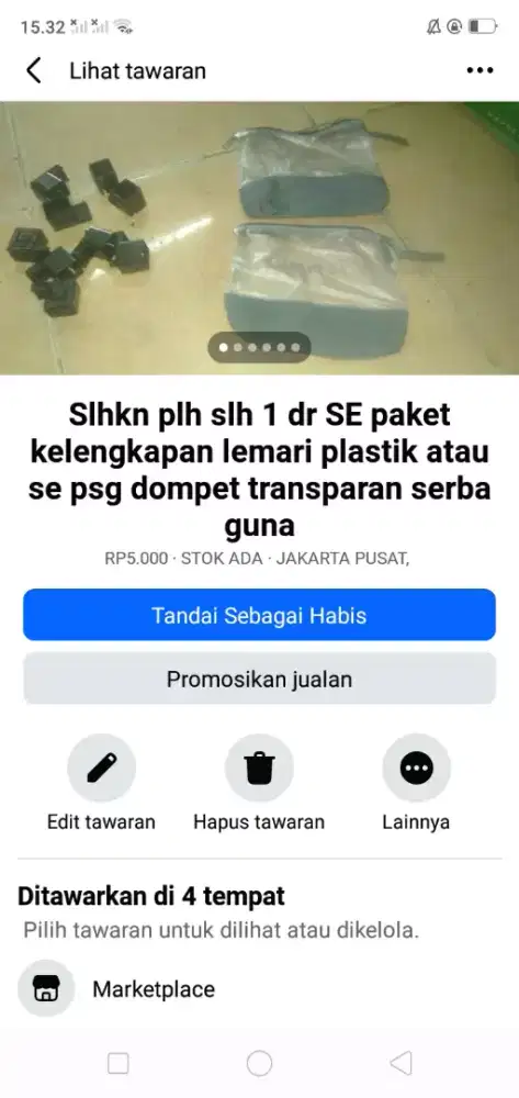 Slhkn plh slh 1 dr sepaket kelengkapan lemari plastik atau sblh nya