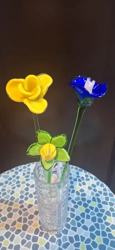 Bunga Kristal +Vase+pasir kristal