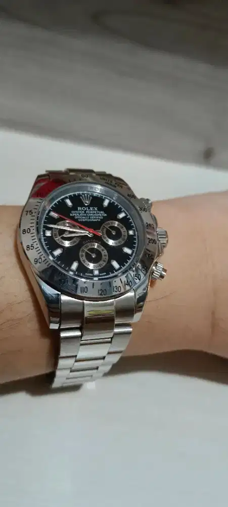 Jam Rolex Daytona body stainless 904L jarum merah ferari limited matic