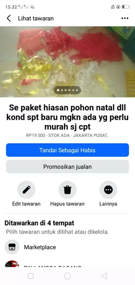 Se paket hiasan pohon natal dll kond msh spt baru hrg murah sj deh