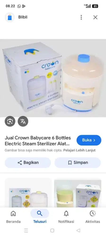 Di jual steril botol merk crown kondisi dari baru di coba 1x saja