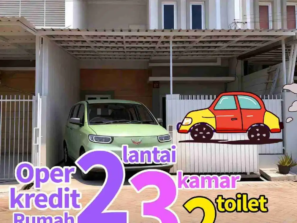 Oper kredit Rumah 2 lantai Alana Cemandi blok Depan,Free pagar dan kanopi