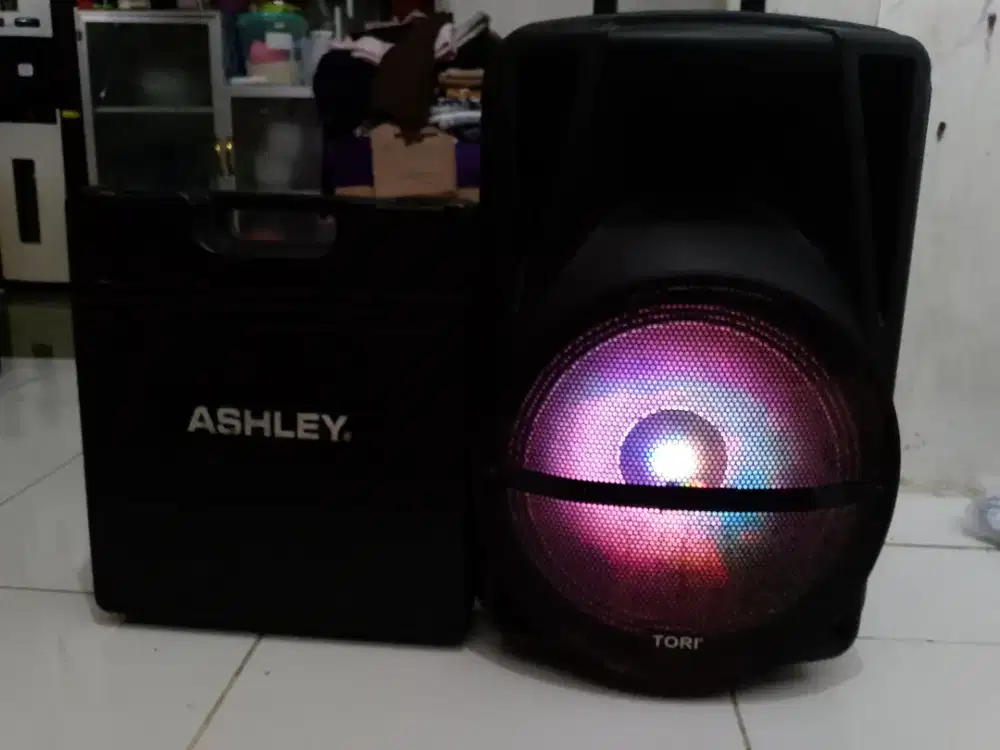 Jual speaker bluetooth merk tori plus Mic wireless ASHLEY