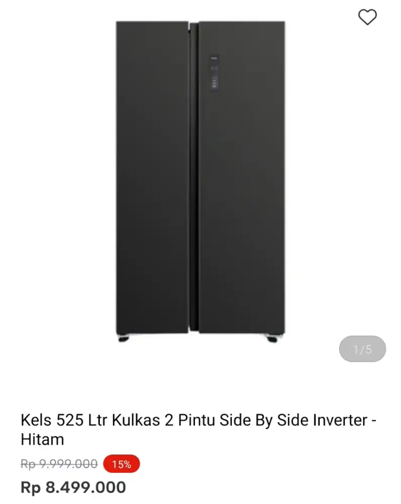 KULKAS KELS SBS 2 PINTU 525 LTR