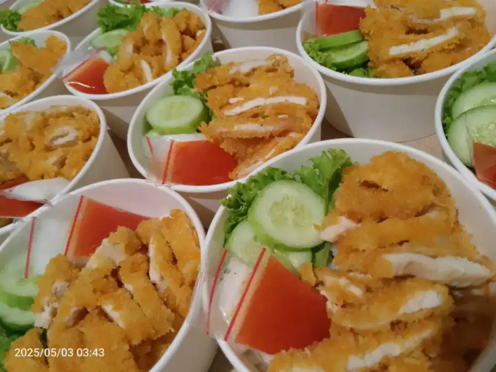 Rice bowl chicken katsu,bento chicken katsu