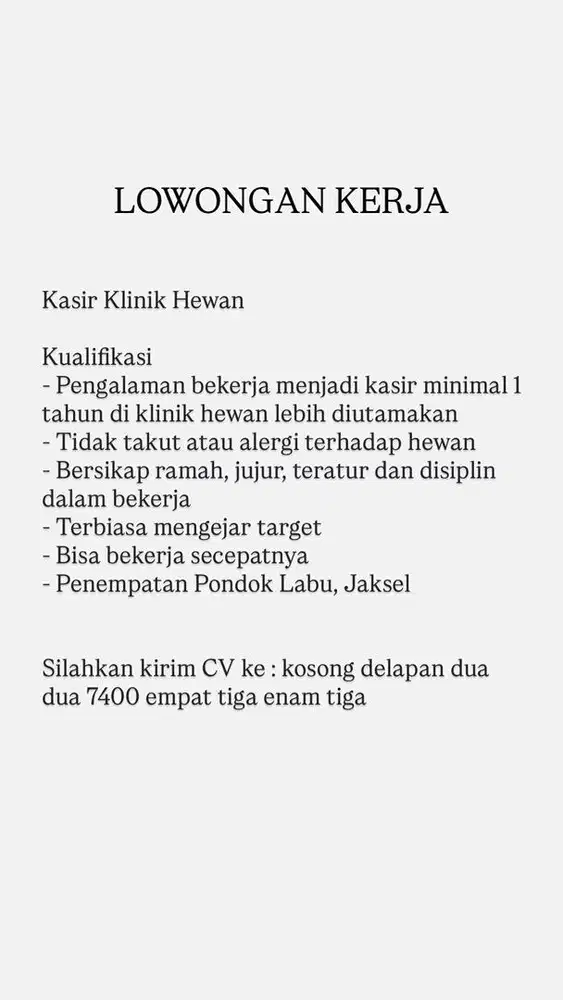Kasir Klinik Hewan
