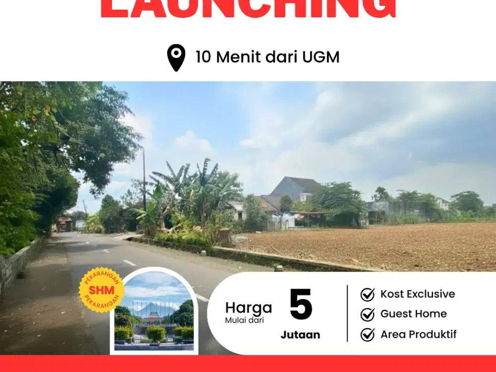 Dekat Kampus UGM, Tanah Jogja Dijual 500 Jutaan