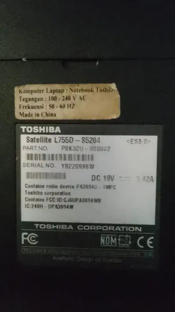 Laptop merk tosiba