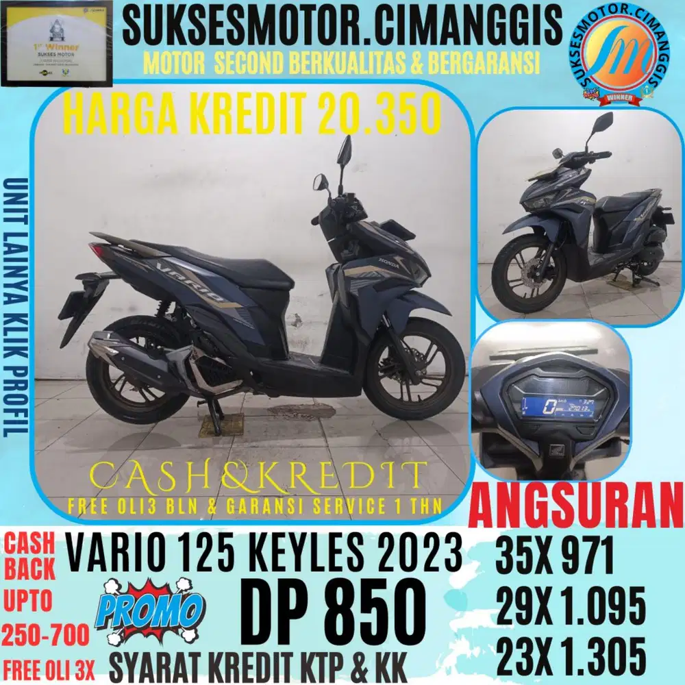 DP 850 VARIO 125 KEYLES TERMURAH CASHBACK UPTO 700 RIBUANG FREE OLI