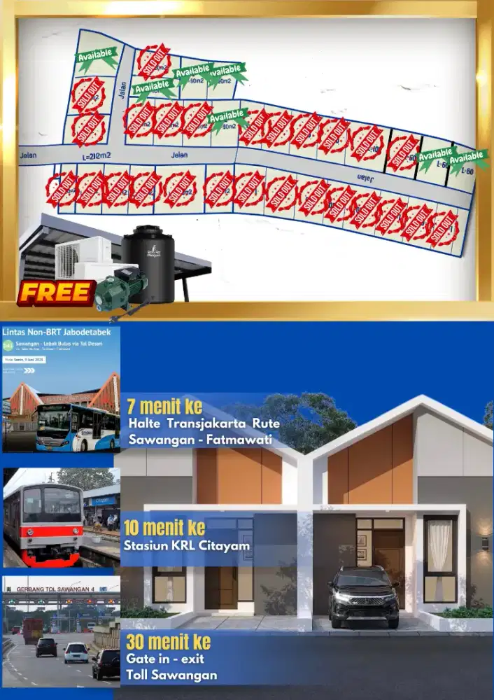 Rumah 200jt AN luas tanah 50