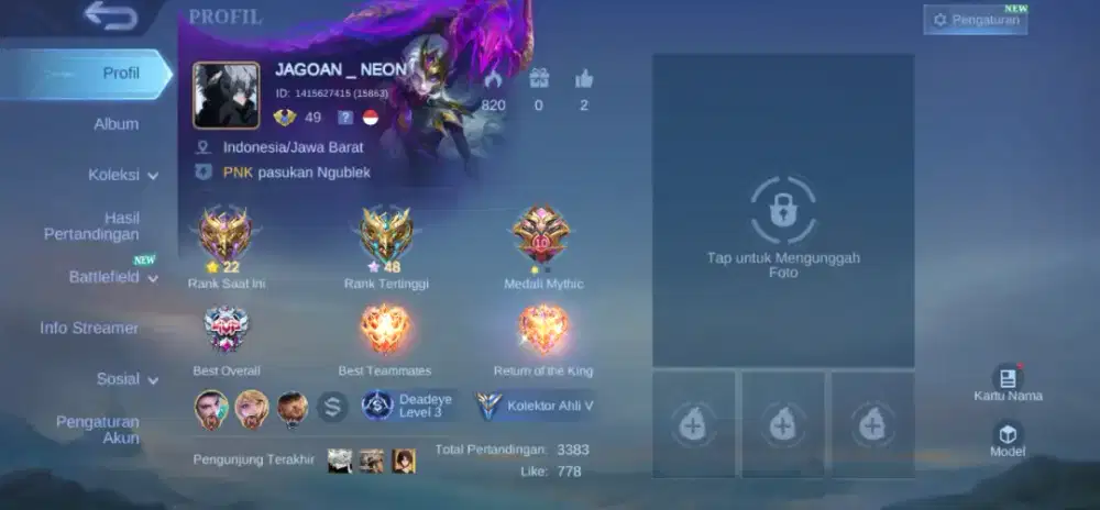 Jual Akun mobile legends