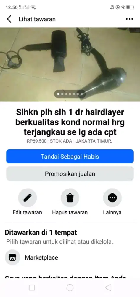 Slhkn lh slh 1 dr hairdlayer berkualitas kond normal hrg murah sj cpt