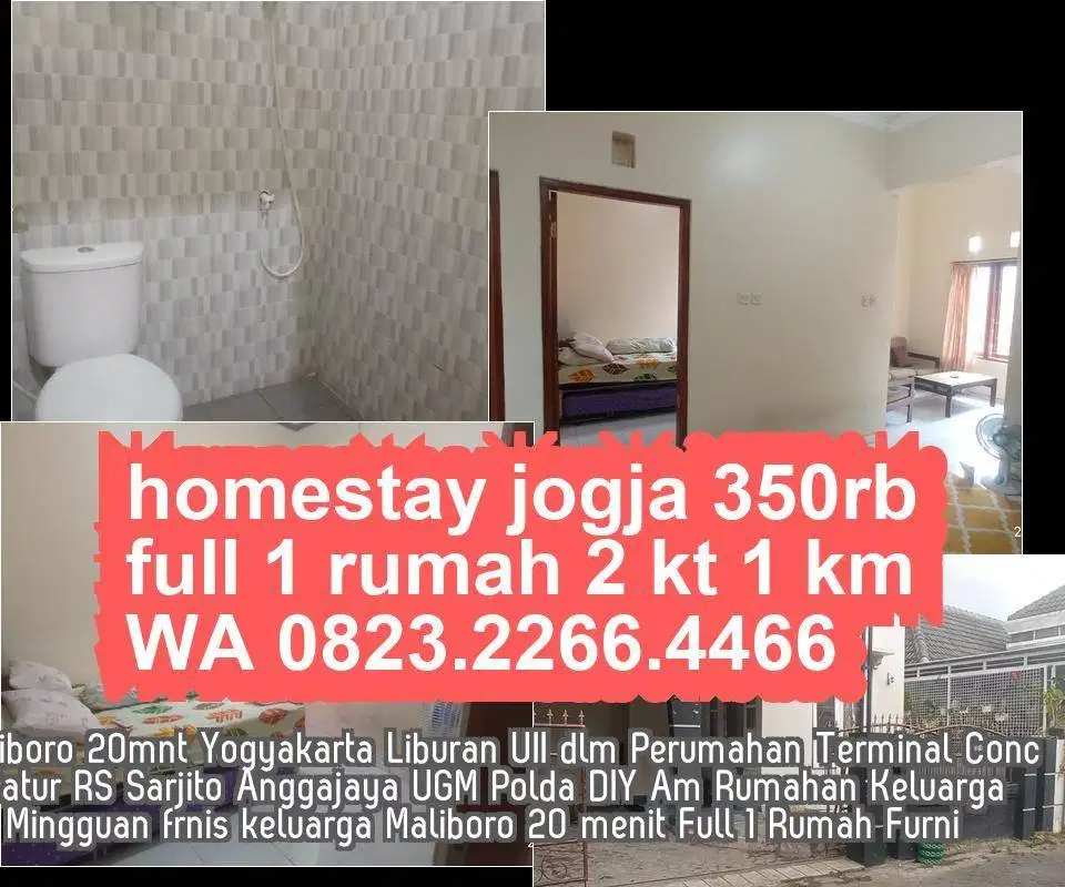 Homestay Yogyakarta Harian Mingguan Bulanan Penginapan AC Rumahan 2KT