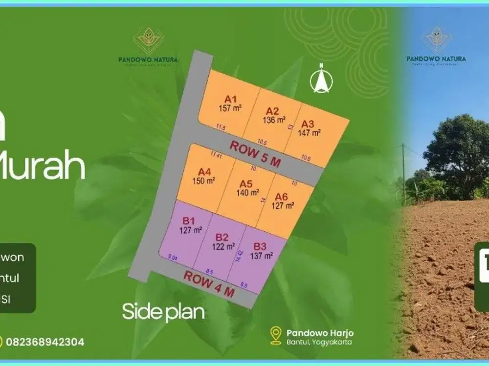 DIJUAL TANAH MURAH BANTUL DEKAT SMKN 1 SEWON MANGKU JALAN ASPAL