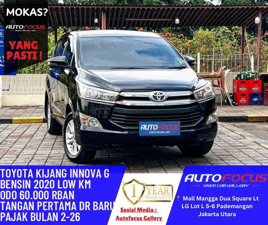 Toyota Kijang Innova Reborn 2.0 G AT bensin nik 2020 Hitam Metalik low