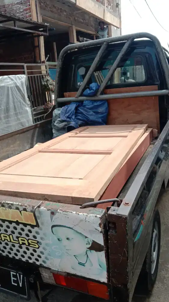 Pintu minimalis Nya ready dari kayu bekas Meranti oven berkualitas