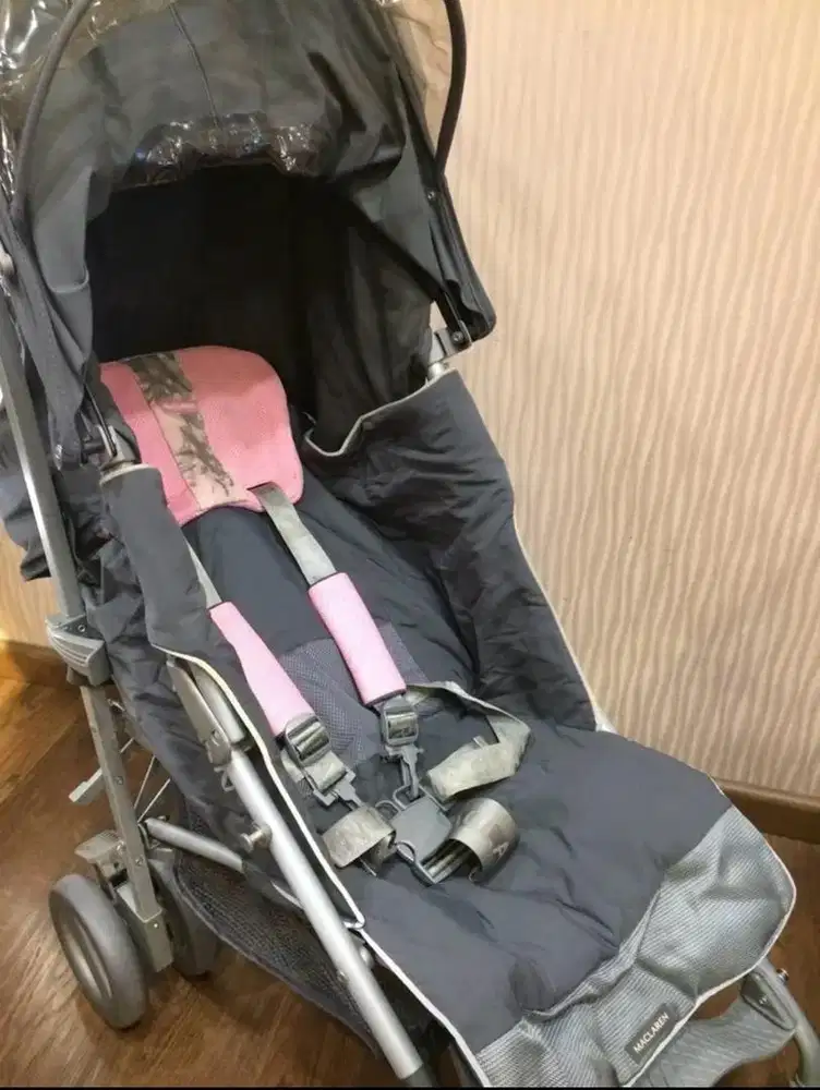 Stroller Maclaren Techno warna abu pink