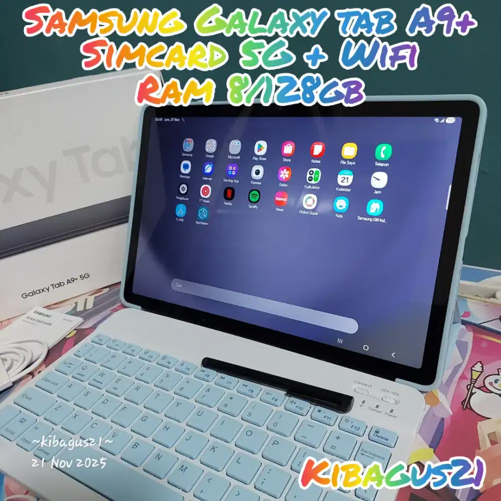 Samsung Galaxy Tab A9+ plus versi 5G LTE Fullset byk bonus