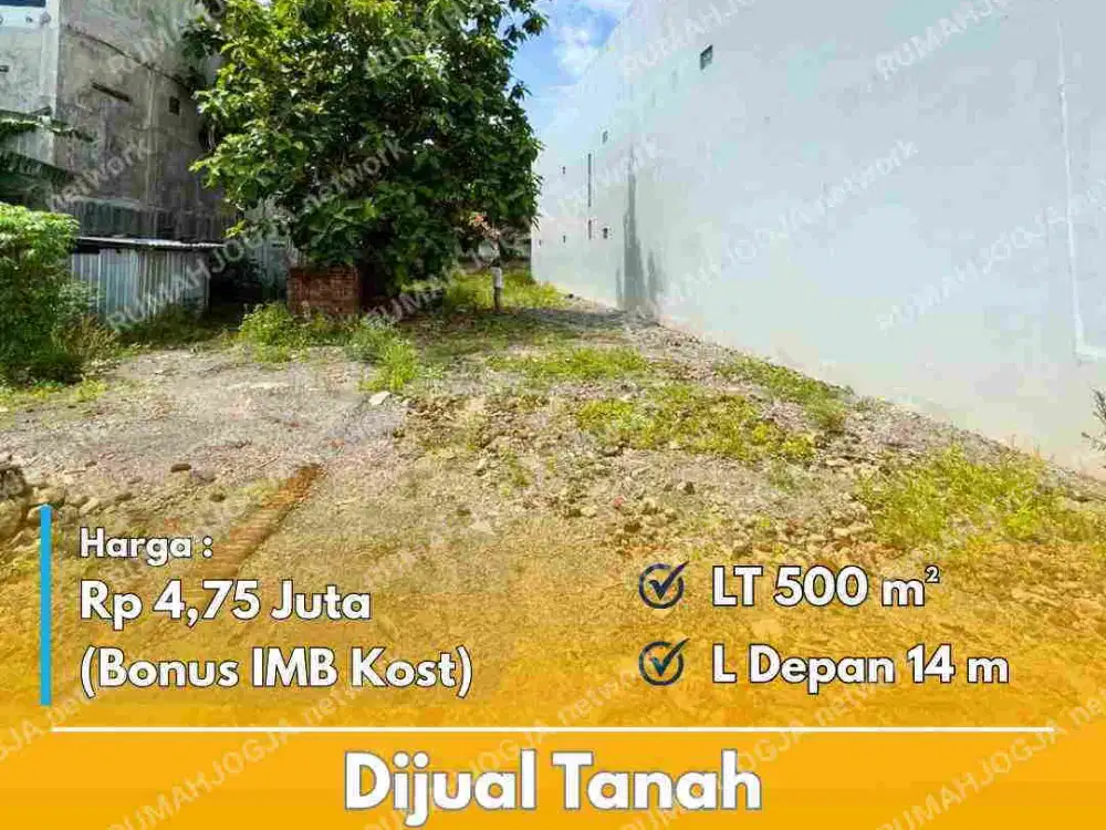 Tanah Dijual Bonus IMB Kost 2 lantai dekat kampus UMY Yogyakarta