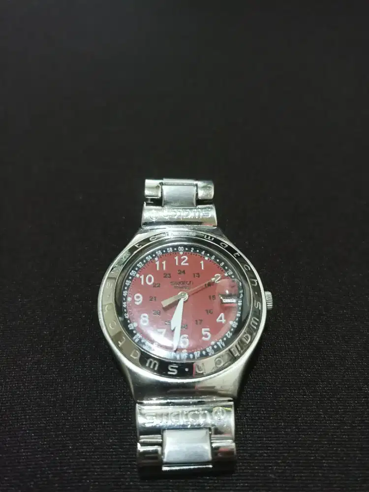 Preloved jam tangan brand Swatch Happy Joe Red