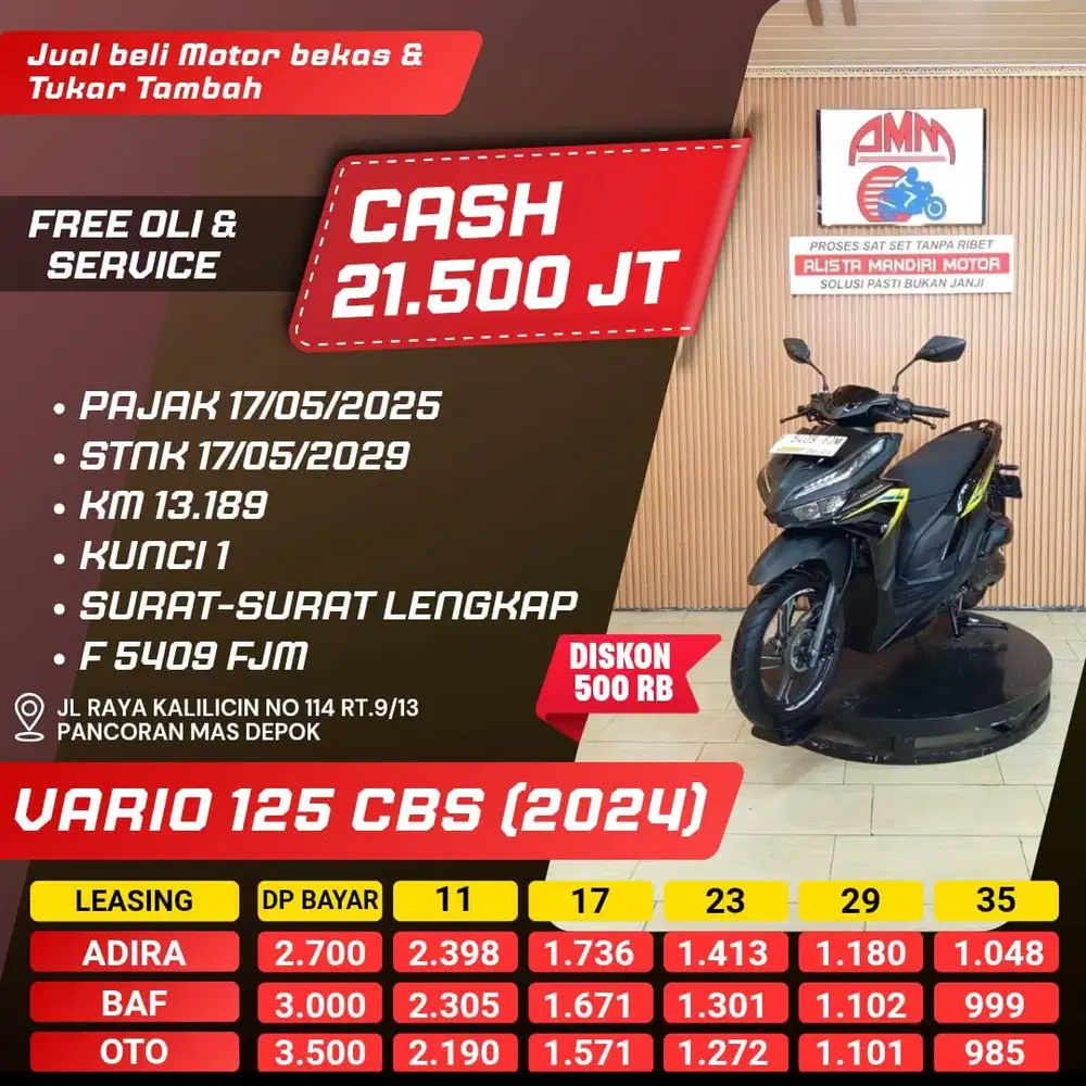 VARIO 125 CBS 2024 CC 0% KREDIVO TOKPED SPAYLATER INDODANA GOPAYLATER
