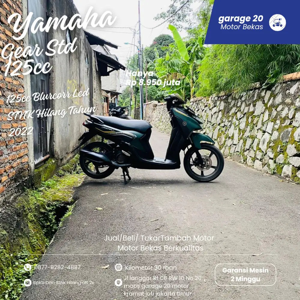 Yamaha Gear 125cc Bluecore STNK Hilang tahun 2022 Pajak Off