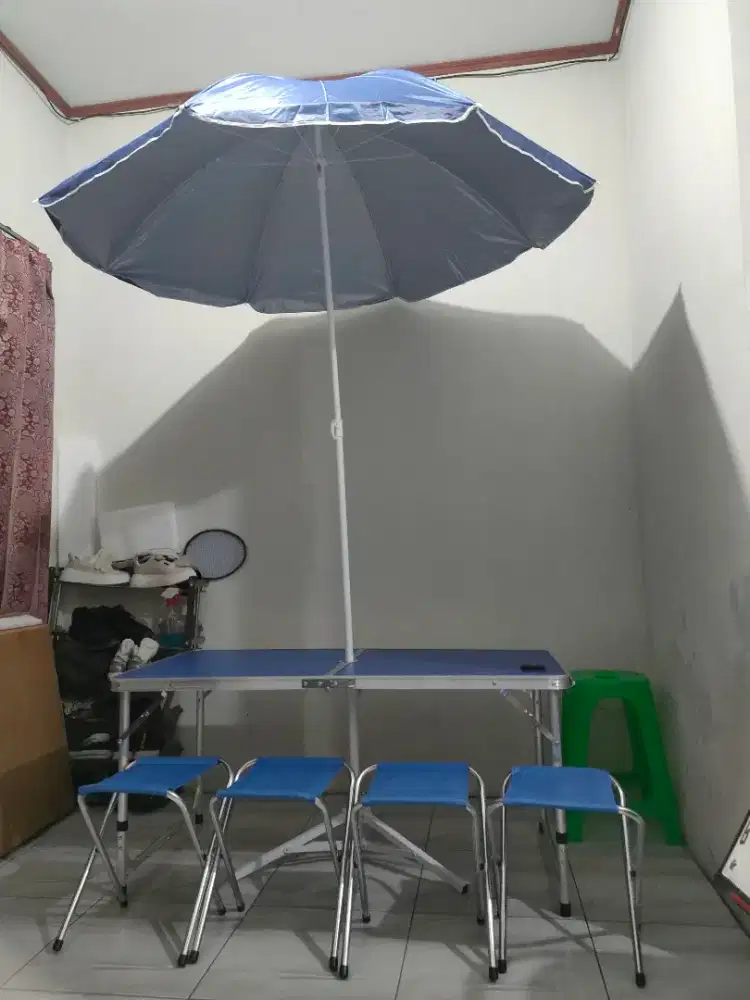 Meja+kursi+payung portable