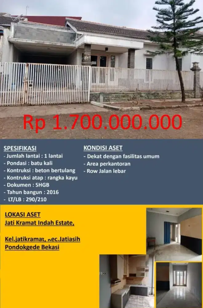 Dijual Rumah Jati Kramat Indah Estate Bekasi