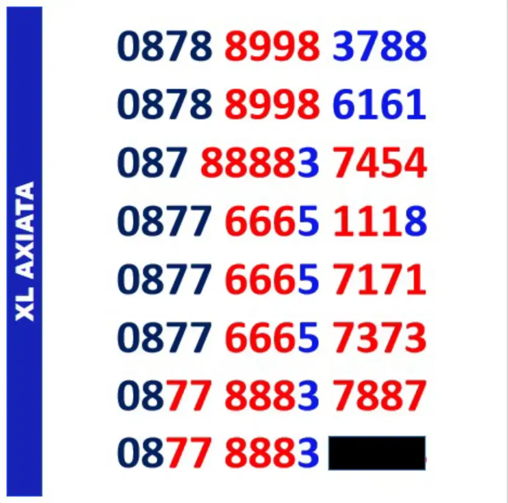 Nomor cantik XL mulai 69K