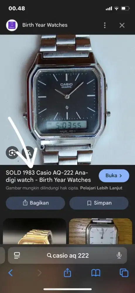 #Vintage CASIO Analog Digital AQ-222 Ca' 1983 Japan ALL ORIGINAL