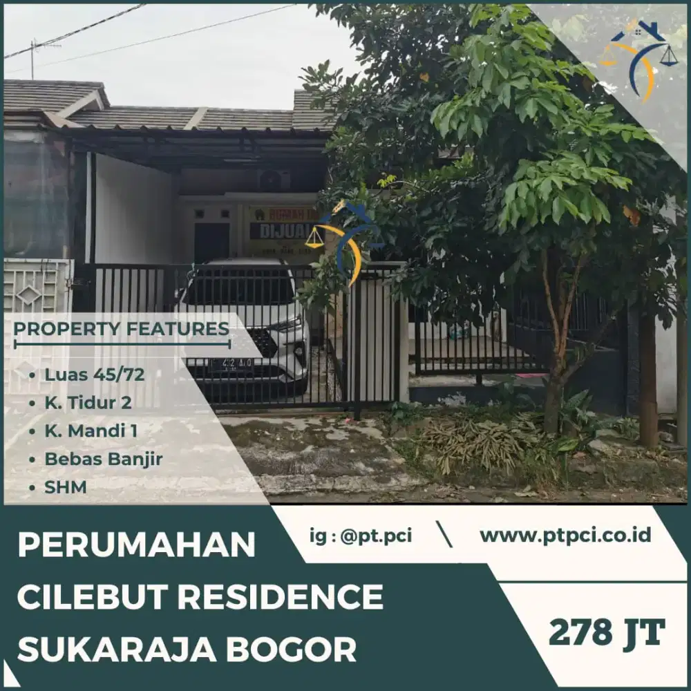 DIJUAL RUMAH DI PERUM CILEBUT RESIDENCE SUKARAJA BOGOR - VIA CESSIE