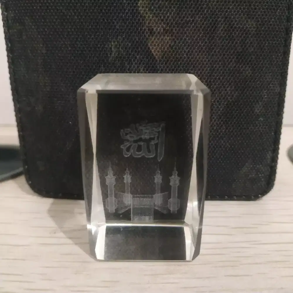 Pajangan Hiasan Kubus Kristal Laser Islam