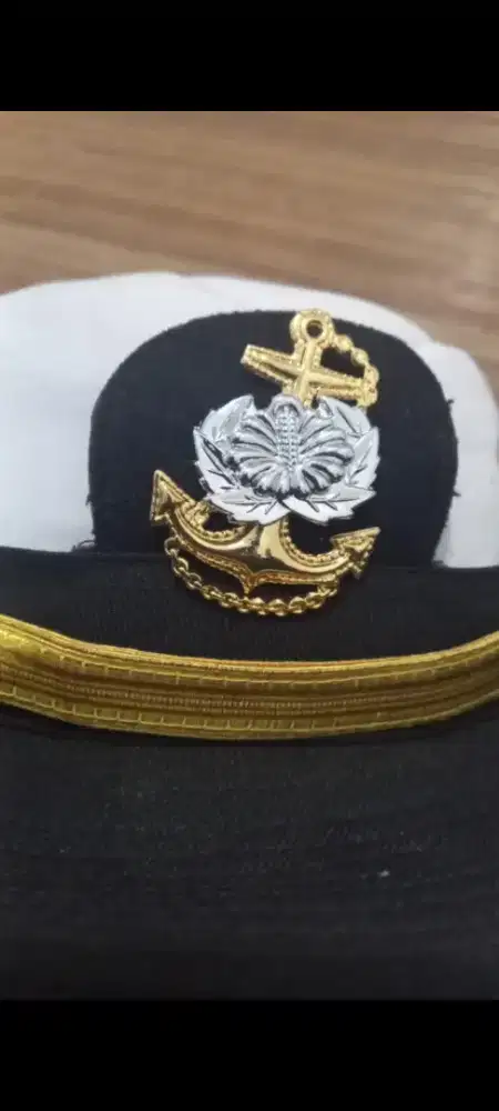 Topi Kapten Pelaut Kadet Militer Putih