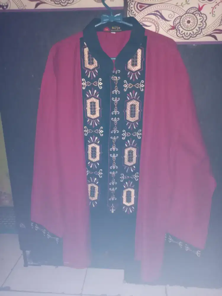 Baju Koko Pria Lengan Panjang Motif